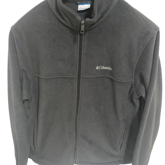 COLUMBIA Mens Full Zip Fleece Jacket Size XL Black - Picture 1 of 6